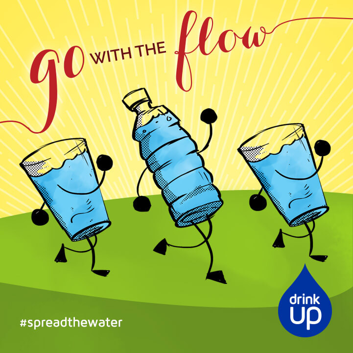 Water strutting in an Illustration for Drink Up graphic