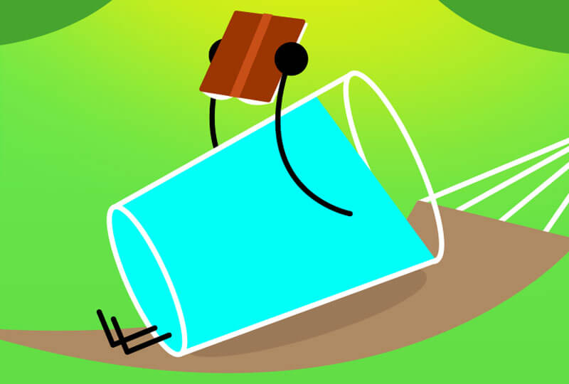 an illustration of a glass of water in a hammock for Drink Up