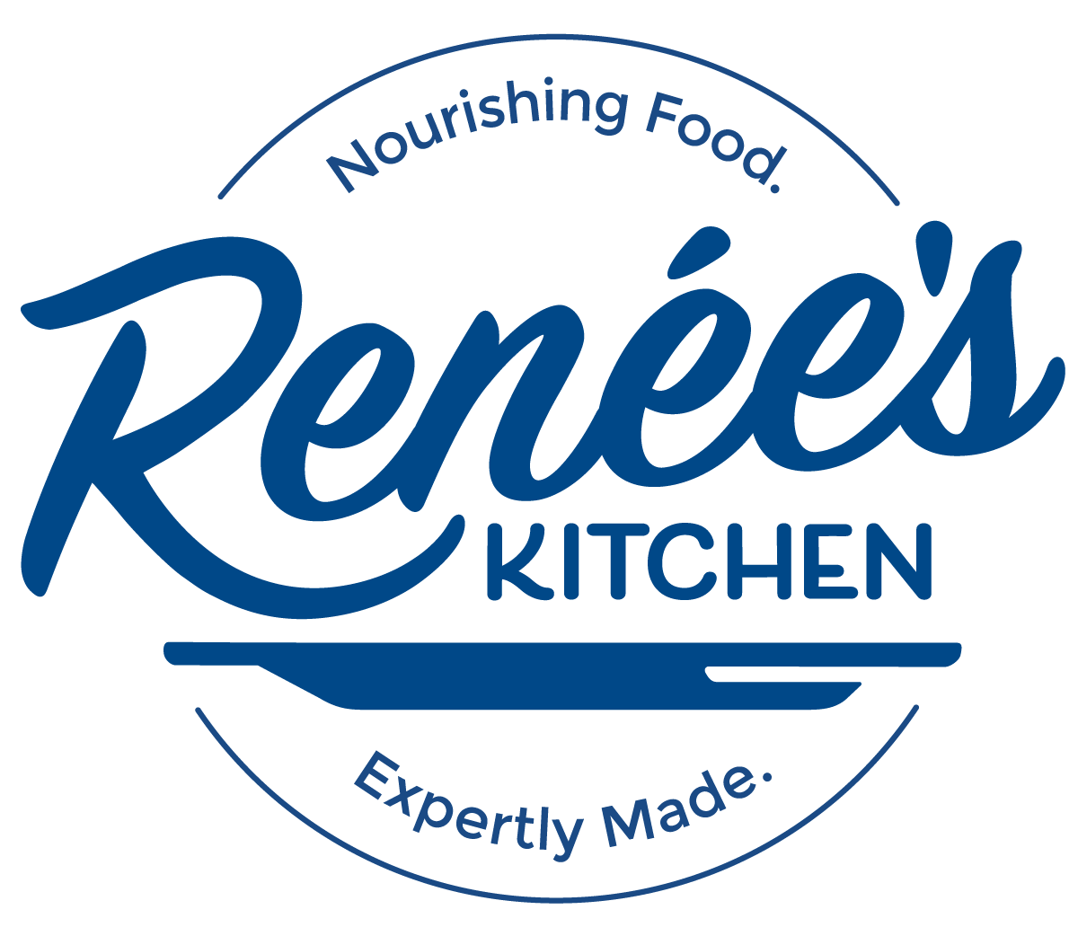 Renee's Kitchen logo. Tagline says Nourishing food, expertly made.