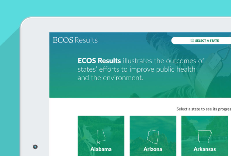 ecosresults.org homepage in an iPad