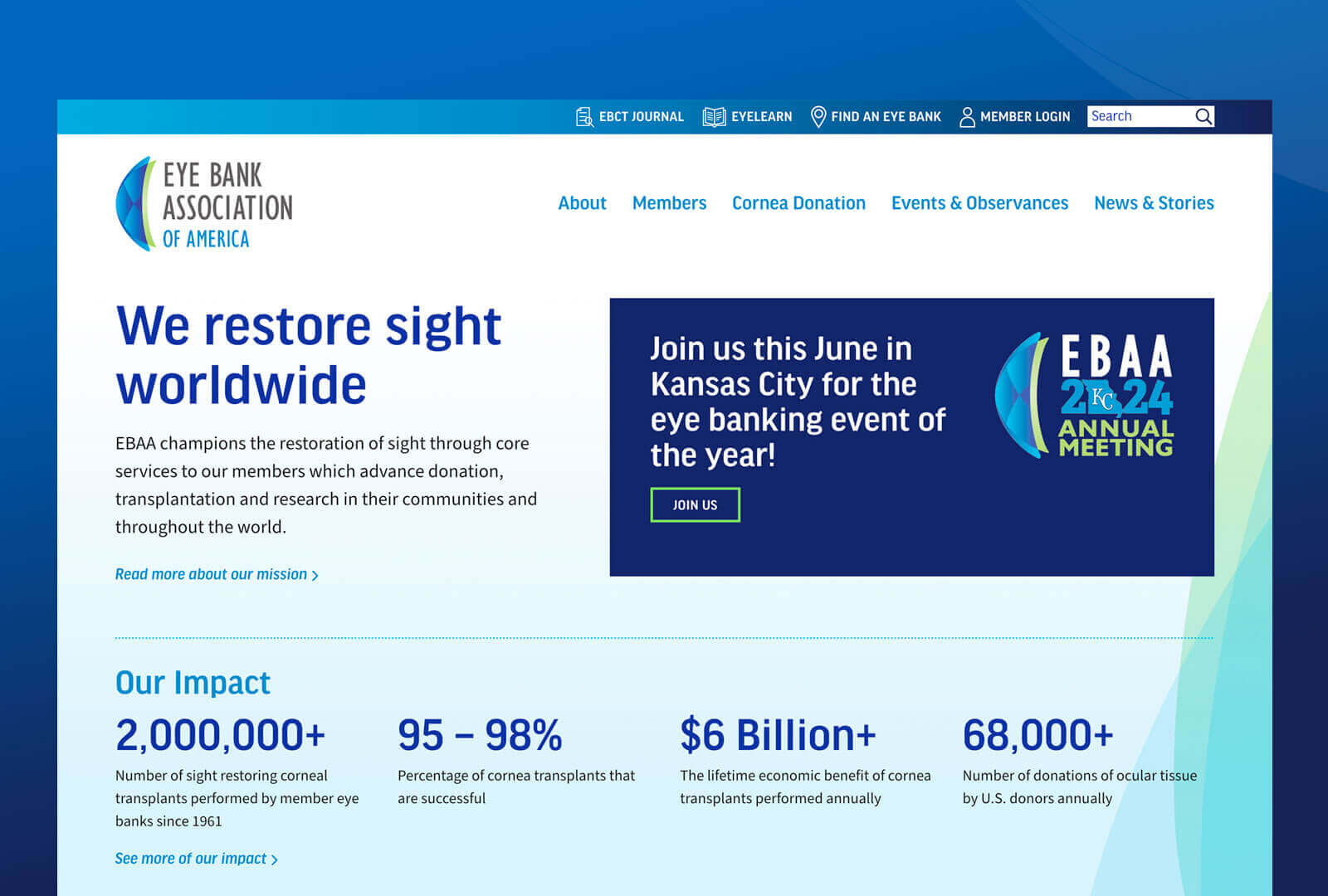 The homepage of restoresight.org
