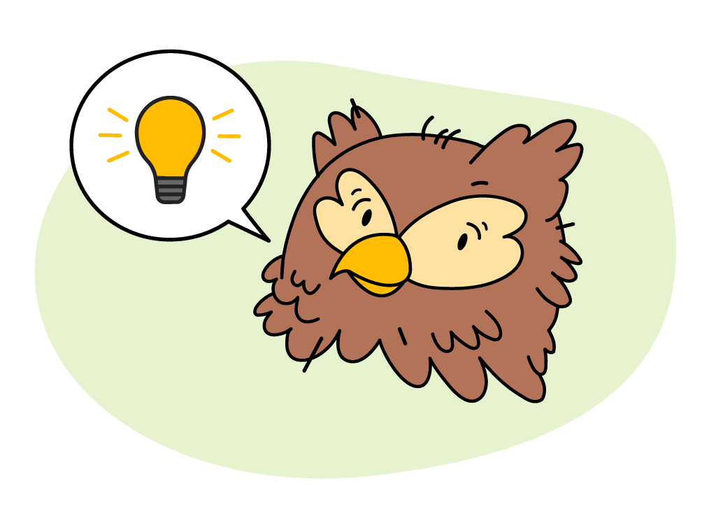 An owl with an idea.